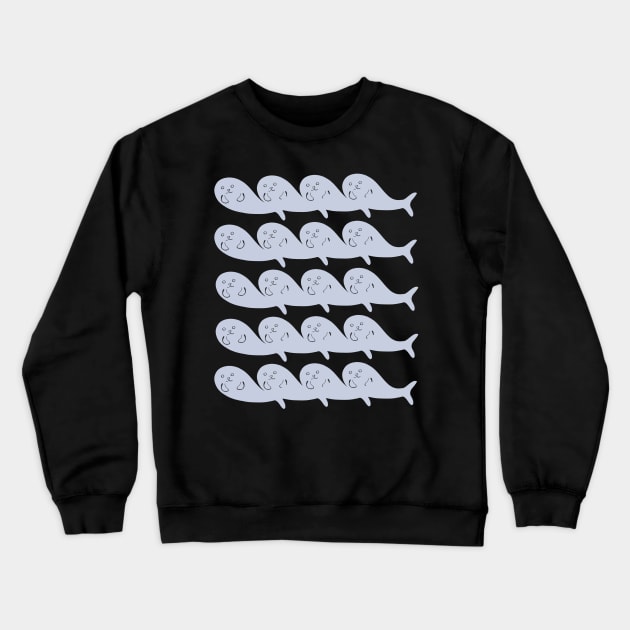 Kawaii Cute Seal Colony, Grey Seals Crewneck Sweatshirt by vystudio